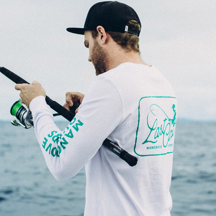 Last Cast LS Heavyweight Tee (White)
