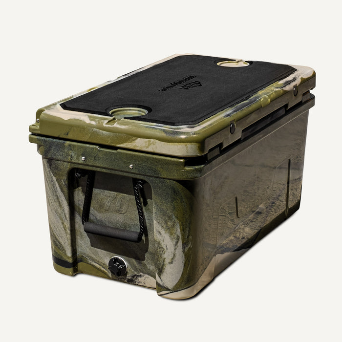 Mangrove Outdoors 45L & 50L Esky Drain Plug with Cutting Board Divider, Dry Goods Basket, Cup-Holder, Cooler, Icebox, Chilly-Bin, Camping, Fishing, Boating, Camo