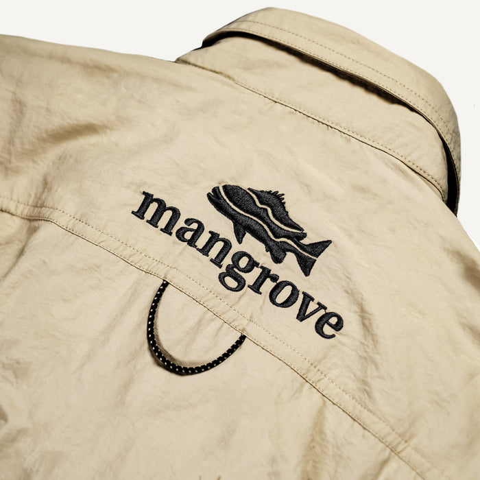 Mangrove Outdoors VentDry Fishing and Camping Shirt, UV Safe SPF30+, fishing-shirt, lightweight, Sand-Colour, Embroidery