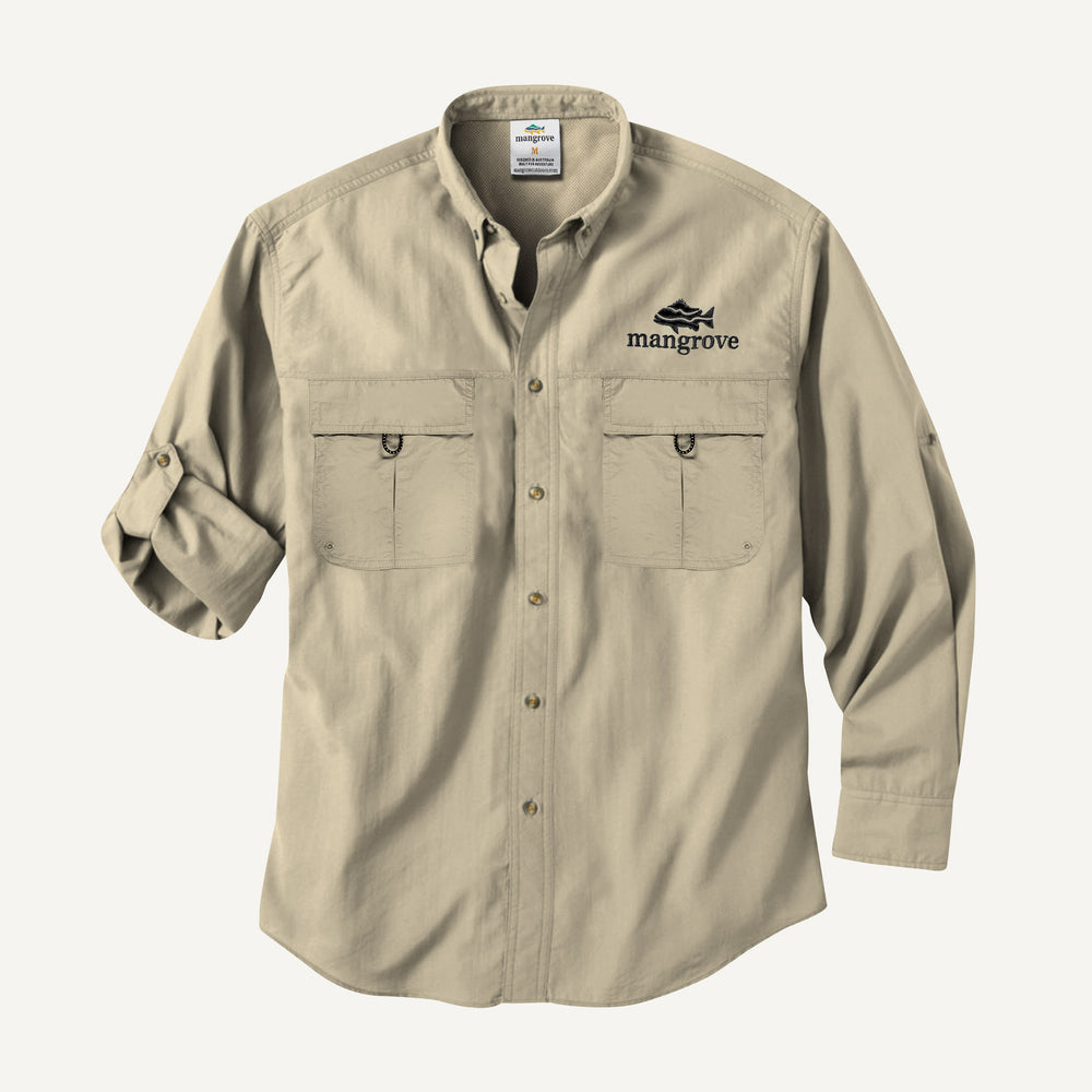 Mangrove Outdoors VentDry Fishing and Camping Shirt, UV Safe SPF30+, fishing-shirt, lightweight, Sand-Colour