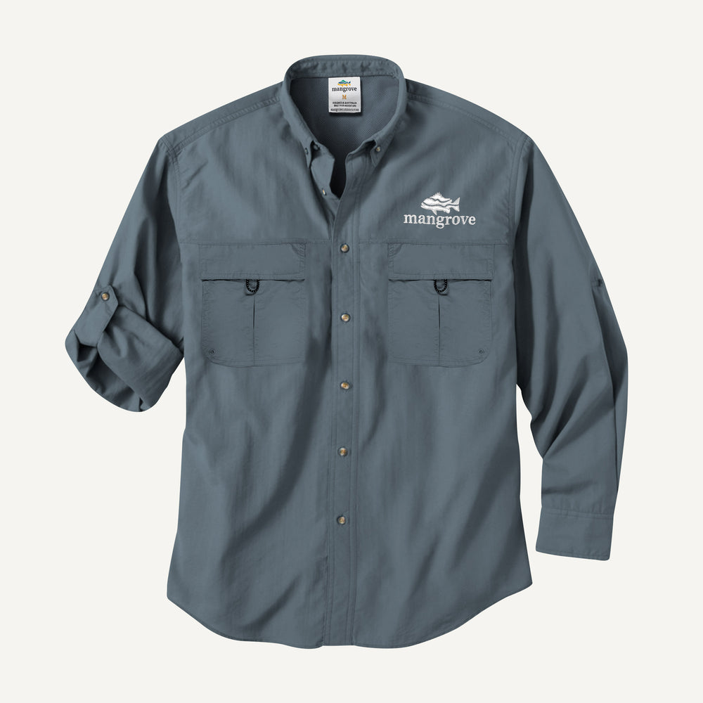 Mangrove Outdoors VentDry Fishing and Camping Shirt, UV Safe SPF30+, fishing-shirt, lightweight, Stone-Blue-Colour